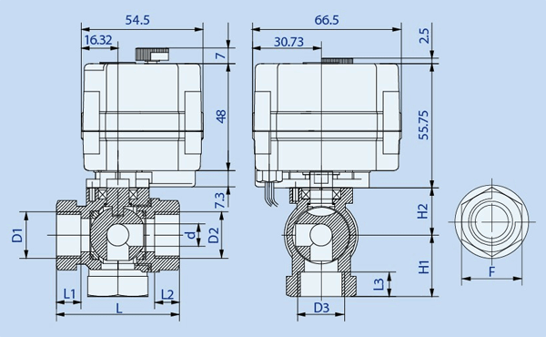 KLD20S motorized 3-way valve II (1/2