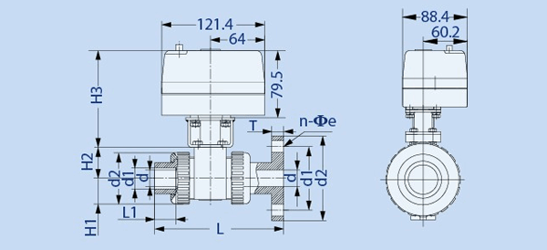 KLD 400 2-way motorized valve (plastic, 1/2" to 2-1/2" )